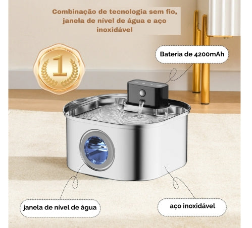 Bebedouro Inteligente para Pets sem fio - Base Contemporânea