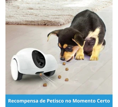 Robô Interativo com Câmera HD, Dispensador de Petiscos e Laser – Controle por App