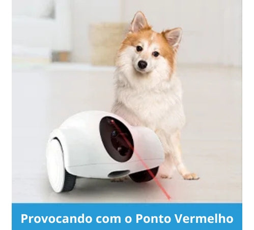 Robô Interativo com Câmera HD, Dispensador de Petiscos e Laser – Controle por App