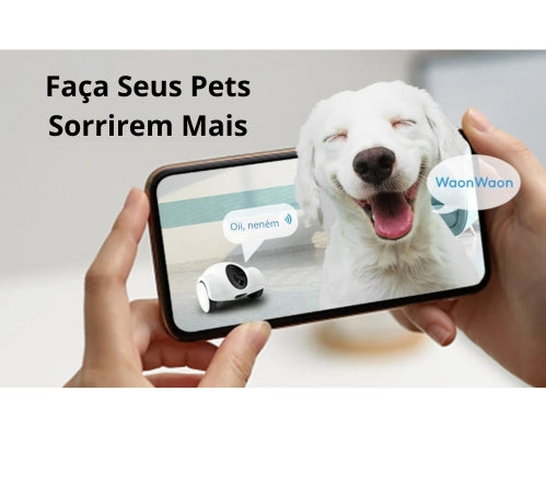 Robô Interativo com Câmera HD, Dispensador de Petiscos e Laser – Controle por App