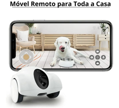 Robô Interativo com Câmera HD, Dispensador de Petiscos e Laser – Controle por App