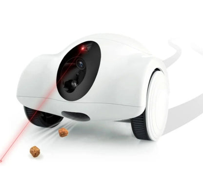 Robô Interativo com Câmera HD, Dispensador de Petiscos e Laser – Controle por App