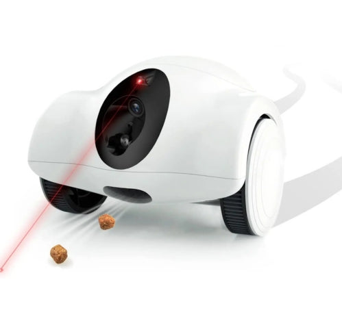 Robô Interativo com Câmera HD, Dispensador de Petiscos e Laser – Controle por App